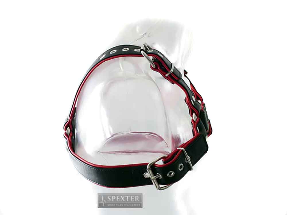 Oberkörper-Harness PITBULL mit roter Paspel - 4cm