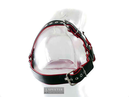 Oberkörper-Harness PITBULL mit roter Paspel - 4cm