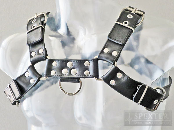 Oberkörper-Harness BULLDOG - schwarz genäht - 4cm - S