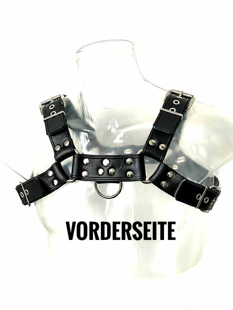 Oberkörper-Harness PITBULL mit schwarzer Paspel - 4cm