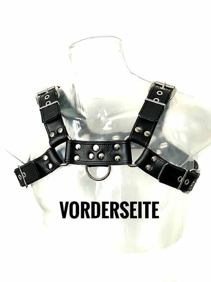 Oberkörper-Harness PITBULL mit schwarzer Paspel - 4cm