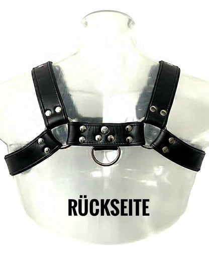 Oberkörper-Harness PITBULL mit schwarzer Paspel - 4cm