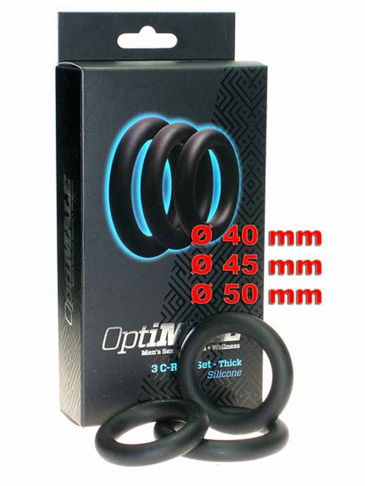 OPTIMALE Cockring, Silikon 3er Set, schwarz