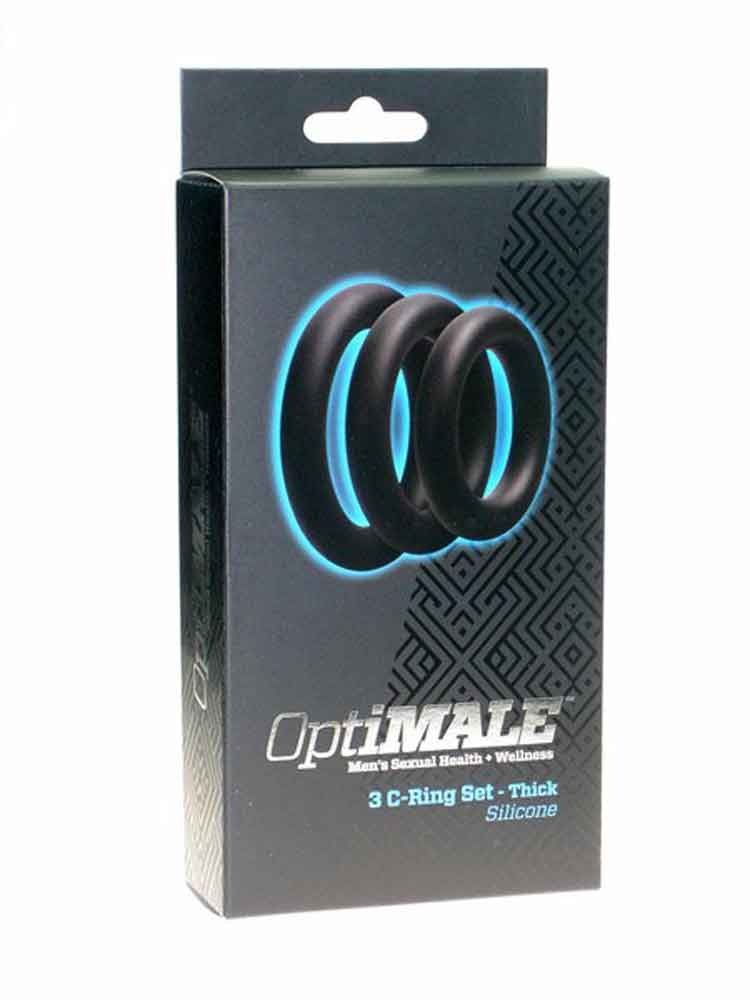OPTIMALE Cockring, Silikon 3er Set, schwarz