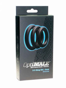 OPTIMALE Cockring, Silikon 3er Set, schwarz
