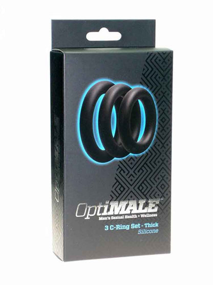 OPTIMALE Cockring, Silikon 3er Set, schwarz