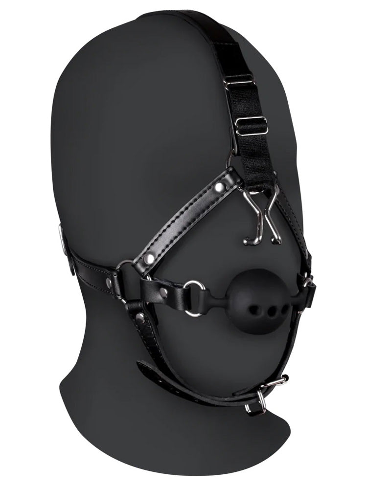 OUCH XTREME Kopfharness mit Knebel / Nasenhaken