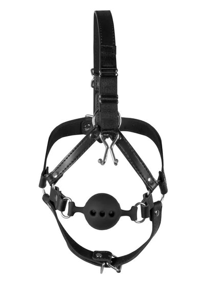 OUCH XTREME Kopfharness mit Knebel / Nasenhaken