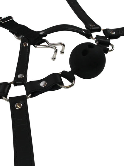 OUCH XTREME Kopfharness mit Knebel / Nasenhaken
