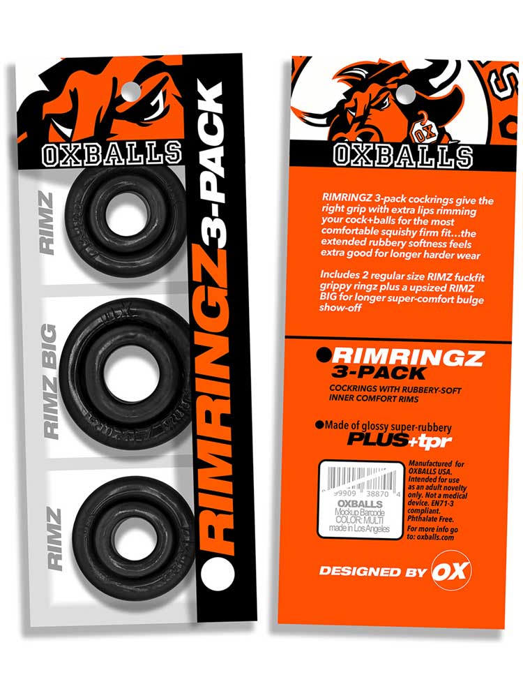 RIMRINGZ Multi Size 3-Pack Cockrings schwarz