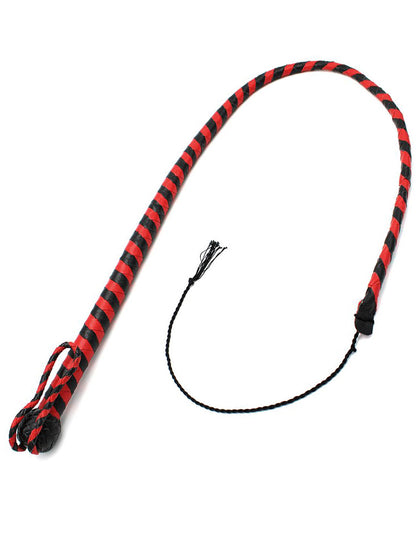 Peitsche Bullenpeitsche Singletail 120cm schwarz-rot