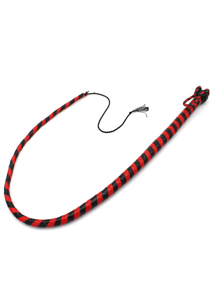 Peitsche Bullenpeitsche Singletail 120cm schwarz-rot