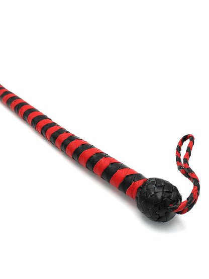Peitsche Bullenpeitsche Singletail 120cm schwarz-rot