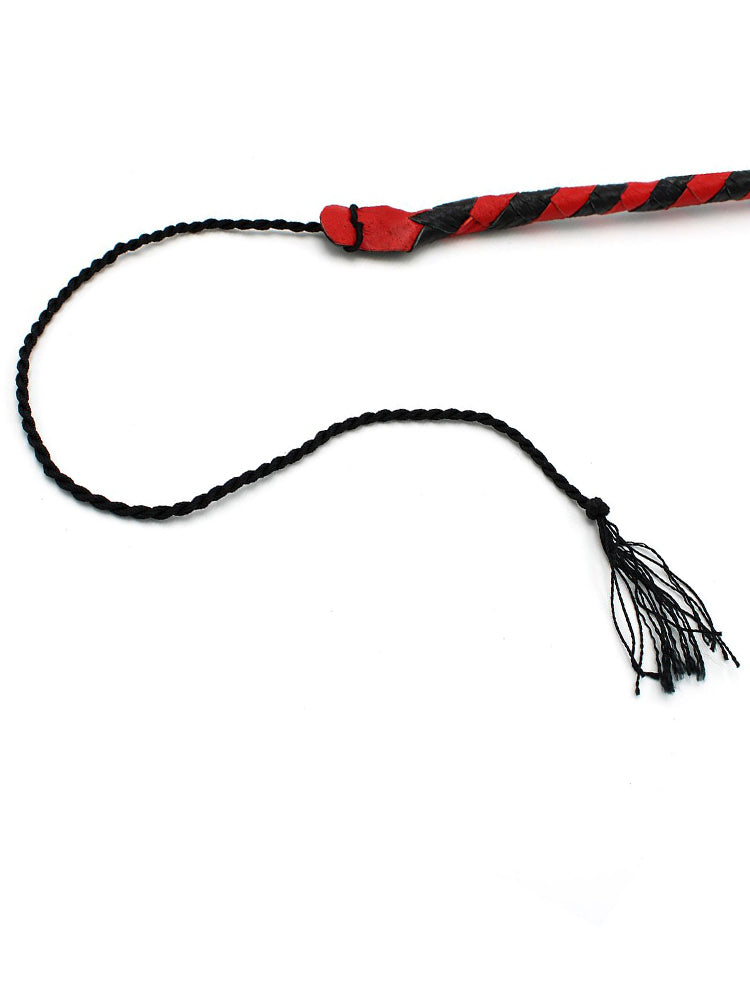 Peitsche Bullenpeitsche Singletail 120cm schwarz-rot