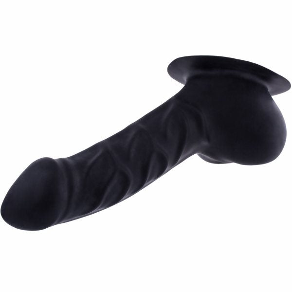 Penishülle FRANZ - 14cm Schaft geädert mit Rand - schwarz