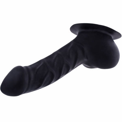 Penishülle FRANZ - 14cm Schaft geädert mit Rand - schwarz