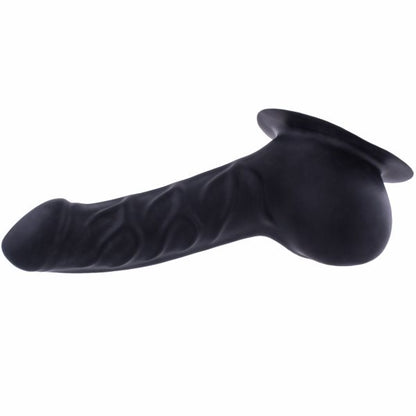 Penishülle FRANZ - 14cm Schaft geädert mit Rand - schwarz