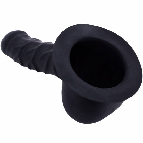 Penishülle FRANZ - 14cm Schaft geädert mit Rand - schwarz