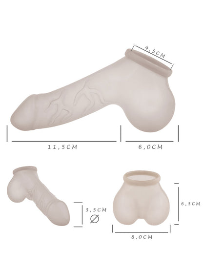 Penishülle DANNY - 11,5cm Schaft geädert - transparent