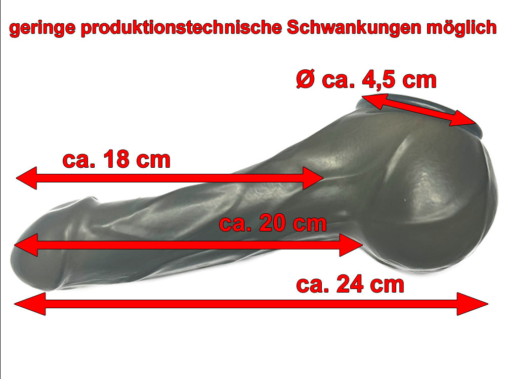 Penishülle - geschlossen + geädert - Größe L, fumee-smoke