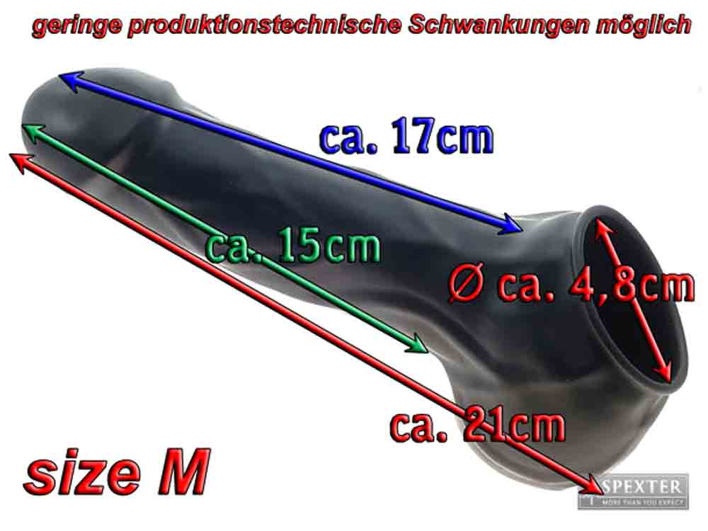 Penishülle - geschlossen + geädert - Größe M, schwarz