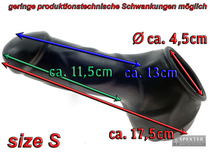 Penishülle - geschlossen + geädert - Größe S, schwarz