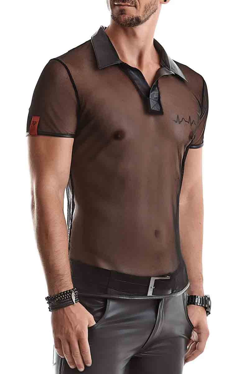 Polohemd ROBERTO Mesh Kurzarm schwarz