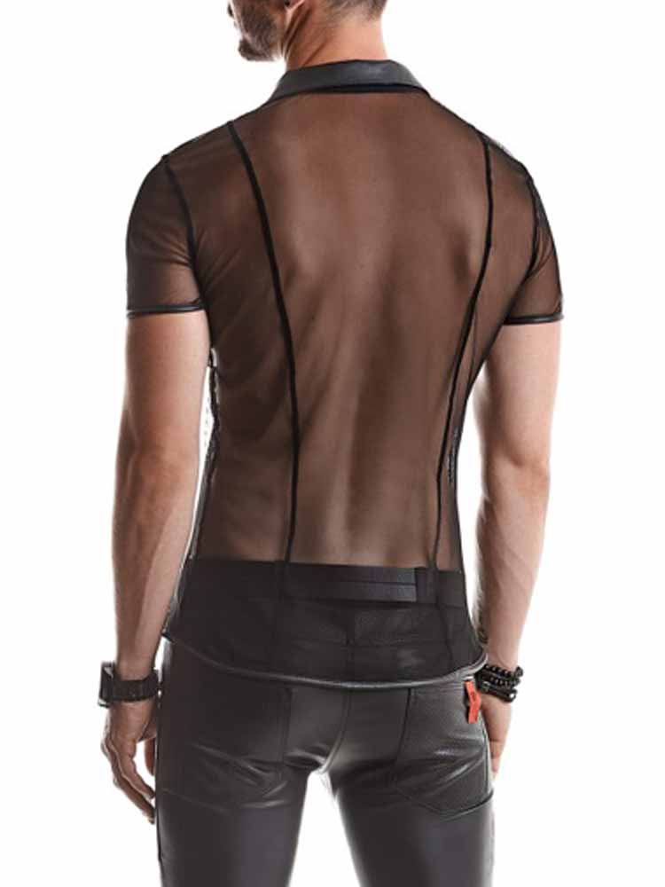 Polohemd ROBERTO Mesh Kurzarm schwarz