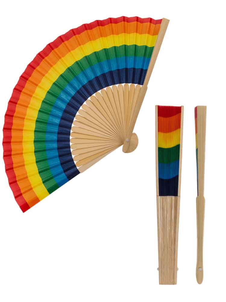 Gay Pride Regenbogen Handfächer - klassisch 21cm