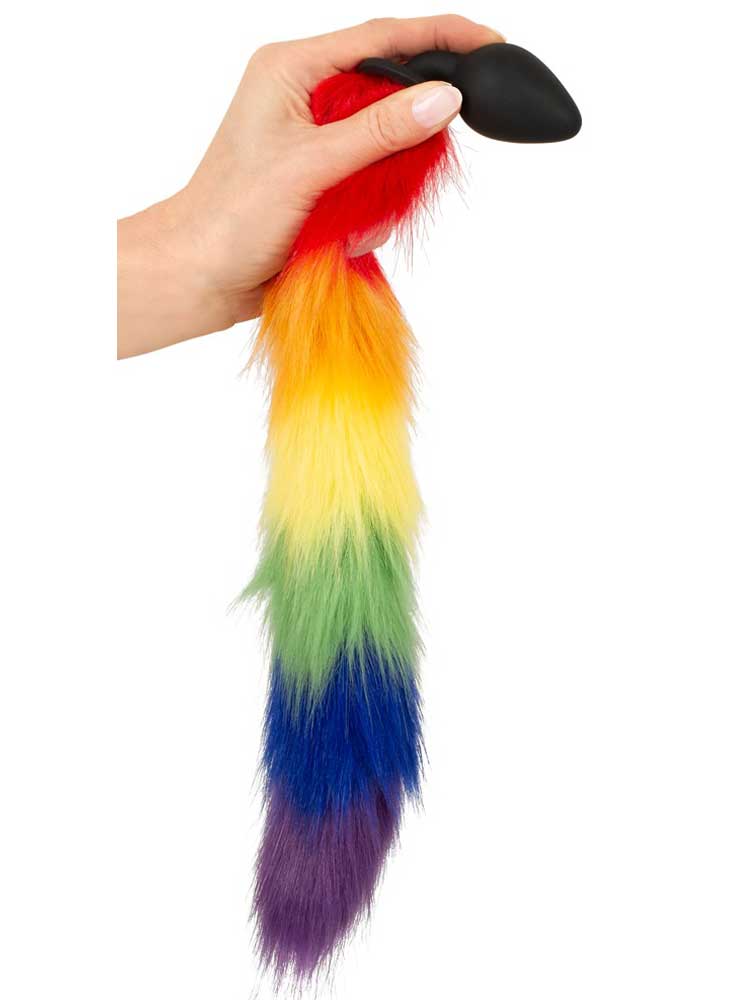 Rainbow Fluffy Plug Tail 42cm