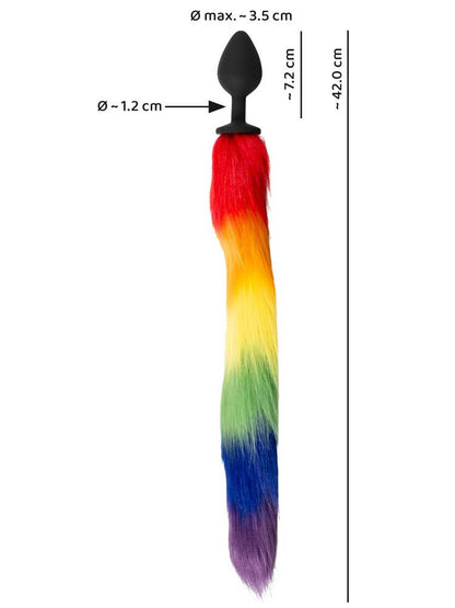 Rainbow Fluffy Plug Tail 42cm