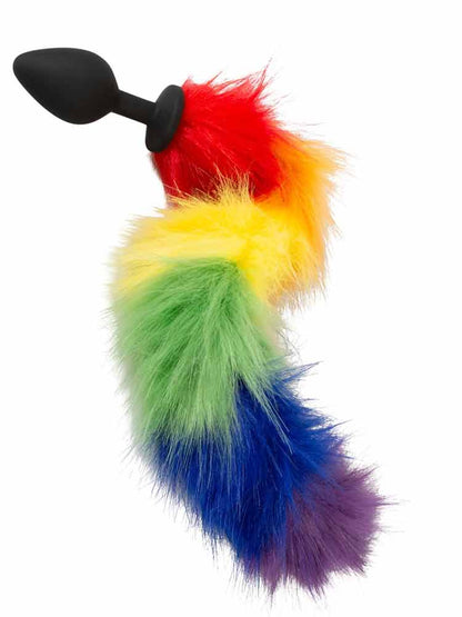 Rainbow Fluffy Plug Tail 42cm