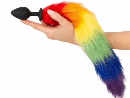 Rainbow Fluffy Plug Tail 42cm
