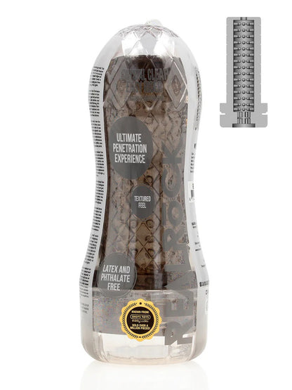 REAL ROCK Easy Rider Textured Masturbator - transparent-schwarz