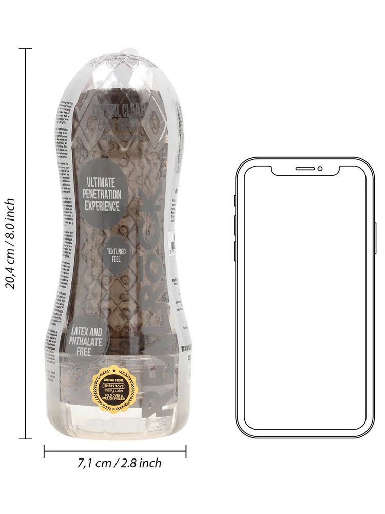 REAL ROCK Easy Rider Textured Masturbator - transparent-schwarz