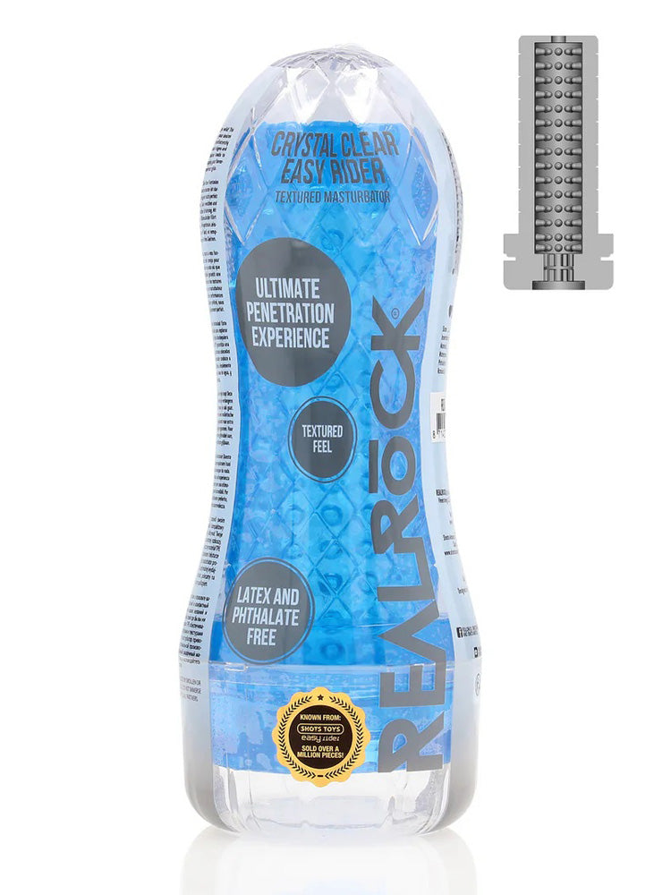 REAL ROCK Easy Rider Textured Masturbator - transparent-blau