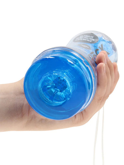 REAL ROCK Easy Rider Textured Masturbator - transparent-blau