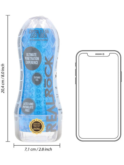 REAL ROCK Easy Rider Textured Masturbator - transparent-blau