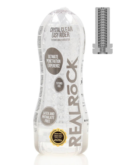 REAL ROCK Easy Rider Textured Masturbator - transparent-klar