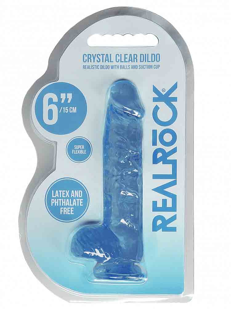 REALROCK Dildo Crystal Clear 6" blau