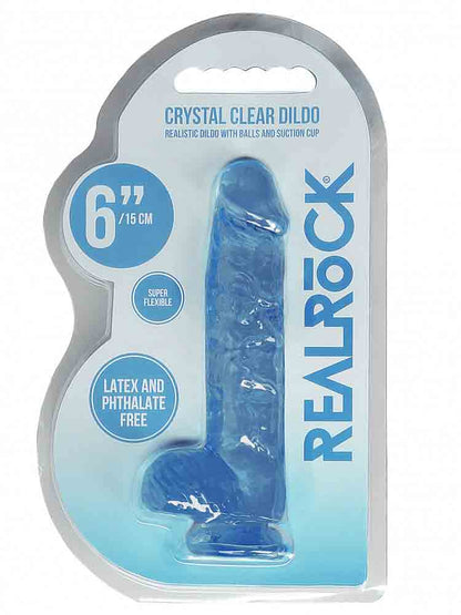 REALROCK Dildo Crystal Clear 6" blau