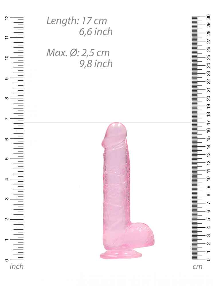REALROCK Dildo Crystal Clear 6" pink