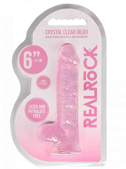 REALROCK Dildo Crystal Clear 6" pink