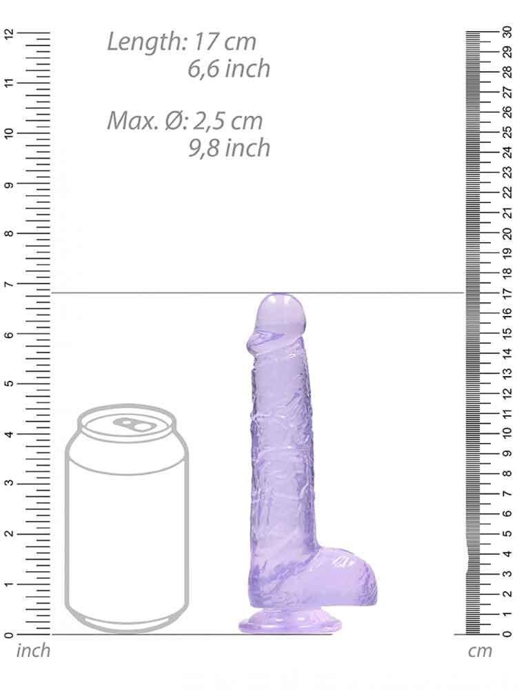 REALROCK Dildo Crystal Clear 6" purple