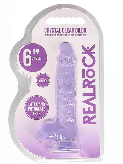 REALROCK Dildo Crystal Clear 6" purple