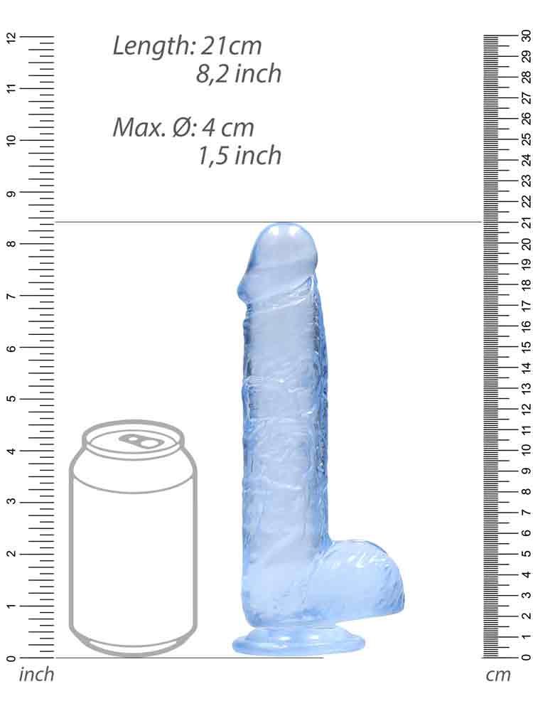 REALROCK Dildo Crystal Clear 8" blau