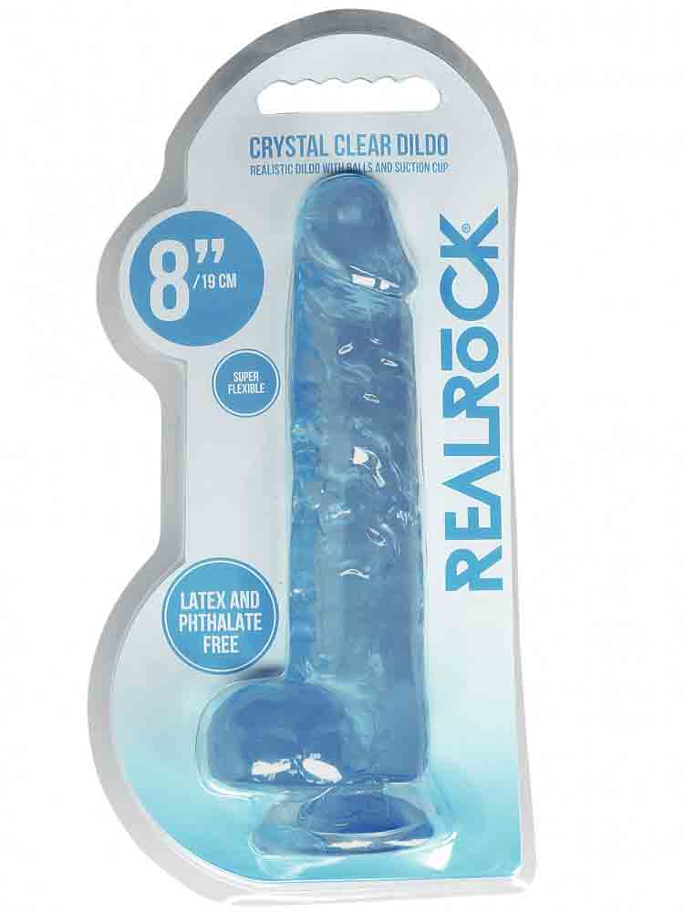 REALROCK Dildo Crystal Clear 8" blau