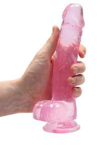 REALROCK Dildo Crystal Clear 8" pink