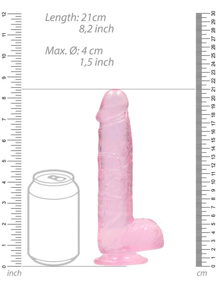 REALROCK Dildo Crystal Clear 8" pink