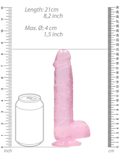 REALROCK Dildo Crystal Clear 8" pink